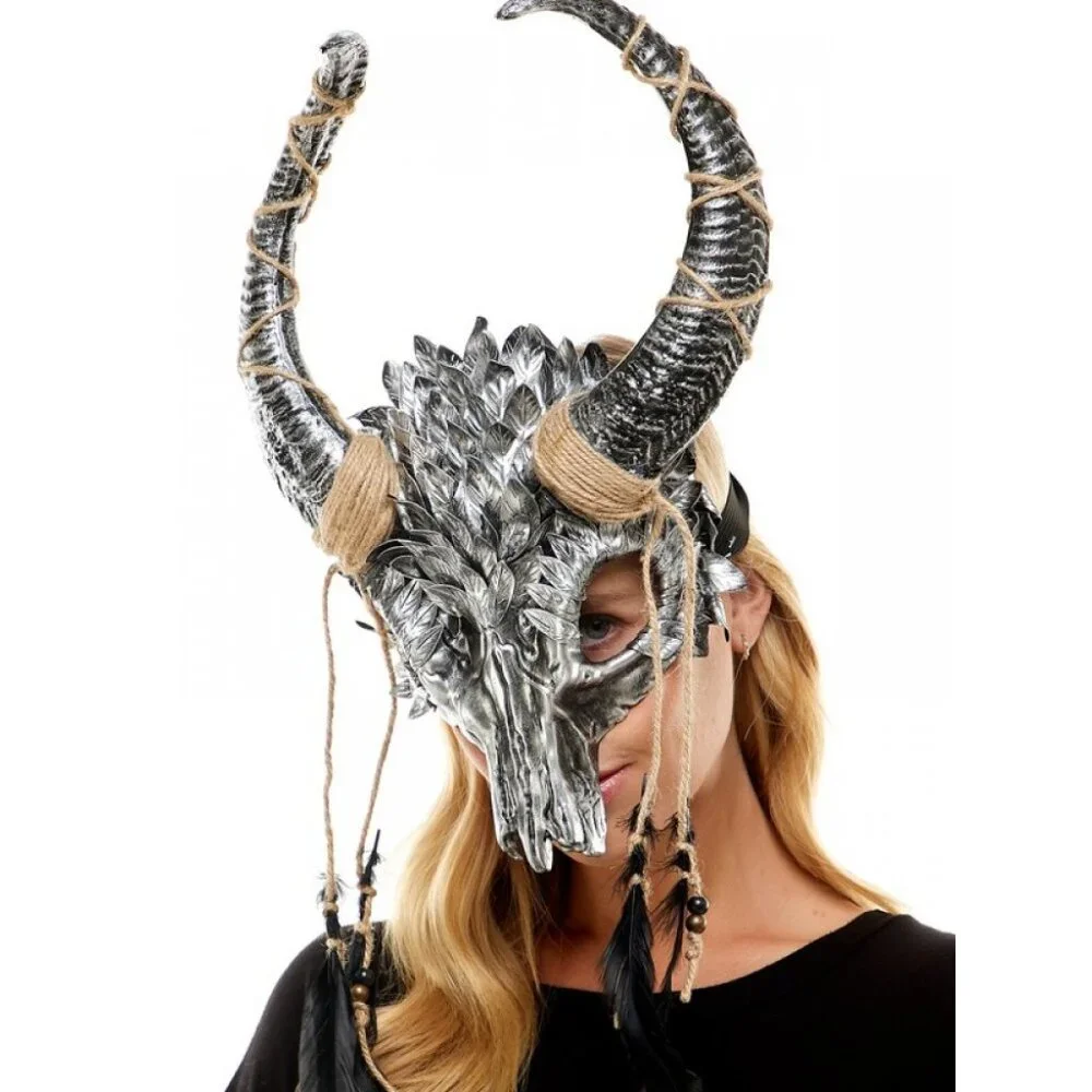 Krampus Ram Goat Demon with Horns Devil Halloween Masquerade Masks Party